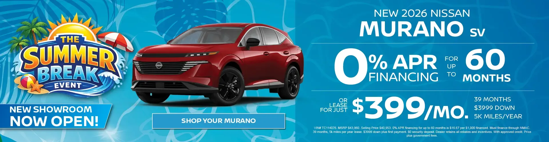 New 2026 Nissan Murano Special
